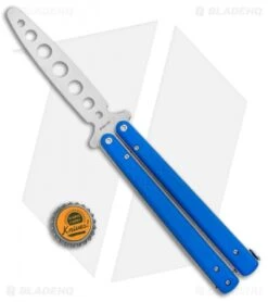 Boker Plus Balisong Trainer Butterfly Knife Blue G-10 (4" Satin) -Boker Boker Plus Balisong Trainer Blue G 10 Satin 01BO714SOI BHQ 99635 jr bottlecap