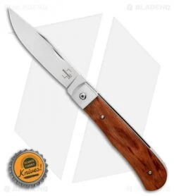 Boker Plus Bonfire Front Flipper Knife Bubinga Wood (3.4" Satin) -Boker Boker Plus Bonfire Bubinga Flipper Knife BHQ 125050 LS Bottlecap