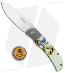 Boker Plus Frazetta "Ghoul Queen" Exskelibur I Frame Lock Knife (3.5" Satin) -Boker Boker Plus Frazetta Ghoul Queen Exskelibur I FL Satin BHQ 94331 jr bottlecap