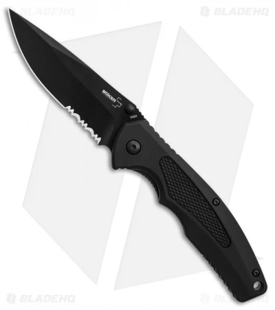 Boker Plus Gemini NGA Spring Assisted Knife Black Polymer (3.18" Black Serr) 1 Boker Plus Gemini NGA Spring Assisted Knife Black Polymer (3.18" Black Serr)