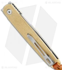 Boker Plus Kansei Matsuno LRF Liner Lock Knife Brass (3" Satin) -Boker Boker Plus Kansei LRF LL Brass Satin 01BO123SOI BHQ 101968 jr side