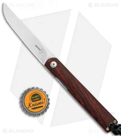 Boker Plus Kansei Nori Liner Lock Knife Cocobolo Wood (3.125" Satin) 01BO892 4 Boker Plus Kansei Nori Liner Lock Knife Cocobolo Wood (3.125" Satin) 01BO892 - Image 4
