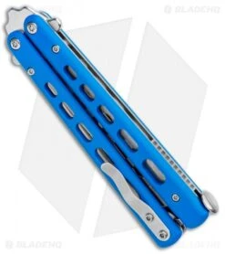 Boker Plus Mini Balisong Trainer Blue G-10 (3.25" Satin) 01BO715SOI 7 Boker Plus Mini Balisong Trainer Blue G-10 (3.25" Satin) 01BO715SOI -Boker Boker Plus Mini Balisong Trainer Blue Holes G 10 Satin 01BO715SOI BHQ 99636 jr side
