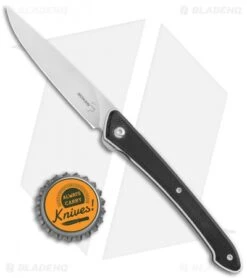 Boker Plus Spillo Liner Lock Flipper Knife Black G-10 (3.25" Satin) 01BO244 -Boker Boker Plus Spillo LL Black G 10 Satin 01BO244 BHQ 111187 jr bottlecap