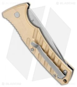 Boker Plus Strike Brass Automatic Knife (3.25" Stonewash) -Boker Boker Plus Strike Brass Auto SW 01BO399NSOI BHQ 107937 jr side