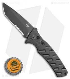 Boker Plus Strike Tanto Automatic Knife (3.25" Black Serr D2) -Boker Boker Plus Strike Tanto Automatic Knife 3.25 Black Serr 01BO401N LS Bottlecap