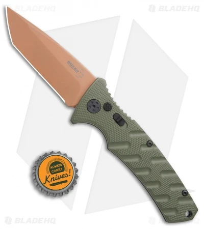 Boker Strike Tanto Desert Warrior Automatic Knife OD Green (3.25" Copper D2) 4 Boker Strike Tanto Desert Warrior Automatic Knife OD Green (3.25" Copper D2) - Image 4