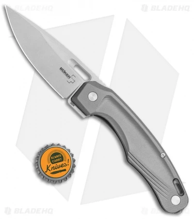 Boker Plus Warbird Liner Lock Knife Aluminum (3.6" Stonewash) 01BO749 4 Boker Plus Warbird Liner Lock Knife Aluminum (3.6" Stonewash) 01BO749 - Image 4