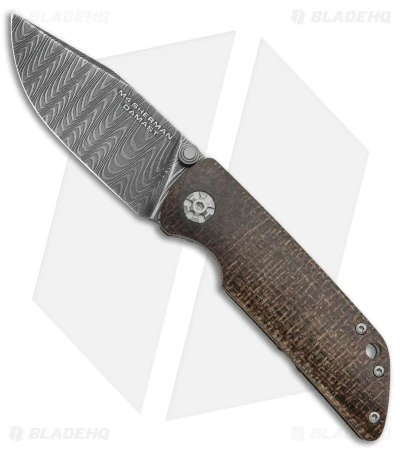 Boker Sherman Damascus Frame Lock Knife Micarta (3" Damascus) 110662DAM 1 Boker Sherman Damascus Frame Lock Knife Micarta (3" Damascus) 110662DAM