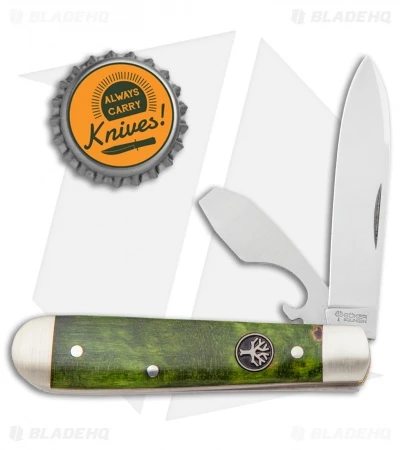 Boker Swell-End Jack Traditional Pocket Knife Green Curly Birch (2.6" Satin) 4 Boker Swell-End Jack Traditional Pocket Knife Green Curly Birch (2.6" Satin) - Image 4