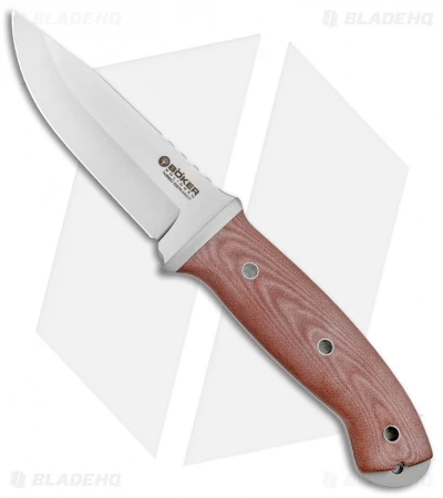 Boker T3 Fixed Blade Knife Brown Micarta (4.25" Satin) 1 Boker T3 Fixed Blade Knife Brown Micarta (4.25" Satin)