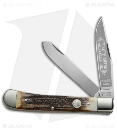 Boker Trapper Stag Pocket Knife Dual Blades 114525 1 Boker Trapper Stag Pocket Knife Dual Blades 114525