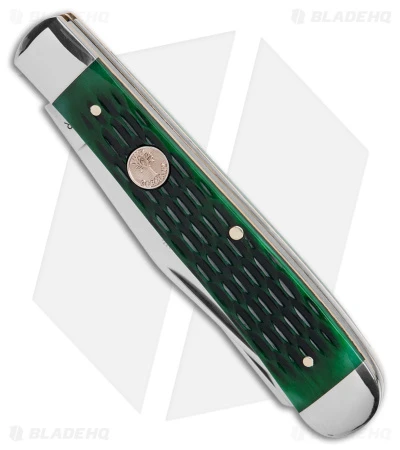 Boker Trapper Traditional Pocket Knife Jigged Green Bone (Polish D2) 2 Boker Trapper Traditional Pocket Knife Jigged Green Bone (Polish D2) - Image 2