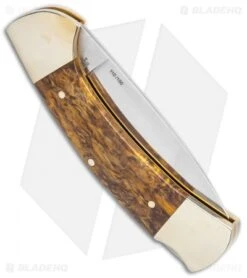 Boker 3000 150th Anniversary Edition Lockback Knife Curly Birch Wood (3.375") -Boker Boker Tree Brand 3000 150 Anniversary Edition Wood 115100 BHQ 117269 jr side
