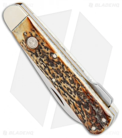 Boker Tree Brand Hunting Knife Mono Lockback Stag (3.25" Satin) 110615 2 Boker Tree Brand Hunting Knife Mono Lockback Stag (3.25" Satin) 110615 - Image 2