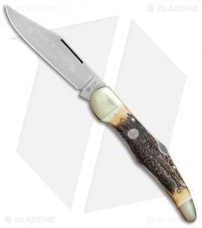 Boker Tree Brand L.E. Hunter Lockback Pocket Knife 5.25" Stag 111011HH 1 Boker Tree Brand L.E. Hunter Lockback Pocket Knife 5.25" Stag 111011HH