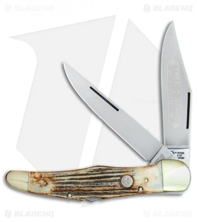 Boker Tree Brand L.E. Trapper Double Lockback Pocket Knife 5.25" Stag 1 Boker Tree Brand L.E. Trapper Double Lockback Pocket Knife 5.25" Stag
