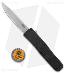 Boker USA OTF Automatic Knife Black Aluminum (3.5" Stonewash) -Boker Boker USA OTF Auto Black Aluminum SW 06EX260 BHQ 94101 jr bottlecap