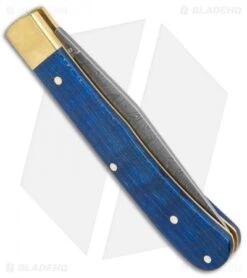 Boker Uno Trapper 2021 Annual Collector Knife Blue Curly Maple (3" Damascus) 6 Boker Uno Trapper 2021 Annual Collector Knife Blue Curly Maple (3" Damascus) -Boker Boker Uno Trapper 2021 Annual Damascus Collectors Knife Blue Curly Maple BHQ 121069 jr side