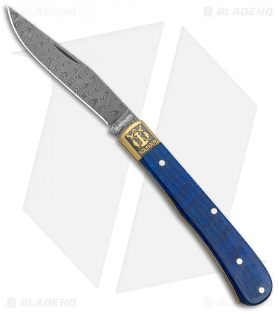 Boker Uno Trapper 2021 Annual Collector Knife Blue Curly Maple (3" Damascus) 1 Boker Uno Trapper 2021 Annual Collector Knife Blue Curly Maple (3" Damascus)