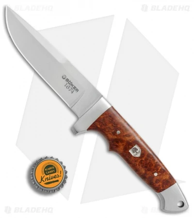 Boker Vollintegral 2.0 1674 Fixed Blade Knife Amboina Root Wood (4.6" Satin) 4 Boker Vollintegral 2.0 1674 Fixed Blade Knife Amboina Root Wood (4.6" Satin) - Image 4