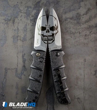 Boker Skull Kalashnikov Dagger Automatic Knife (3.25" Stonewash D2) 4 Boker Skull Kalashnikov Dagger Automatic Knife (3.25" Stonewash D2) - Image 4