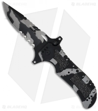 Boker Plus Camo Defender Liner Lock Knife (3.375" Gray Serr) 01BO119 1 Boker Plus Camo Defender Liner Lock Knife (3.375" Gray Serr) 01BO119