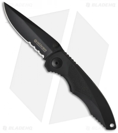 Boker Gemini Tactical Liner Lock Knife (3.375" Black Serr) 110090B 1 Boker Gemini Tactical Liner Lock Knife (3.375" Black Serr) 110090B