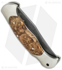 Boker Scout Lock Back Knife Amboina Wood (3.125" Damascus) 112032DAM -Boker boker 112032dam side cm