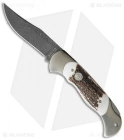 Boker Scout Lock Back Knife Stag Horn (3.125" Damascus) 112116DAM