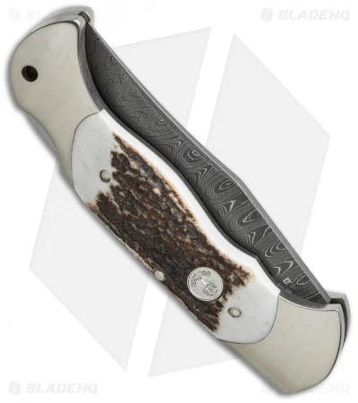 Boker Scout Lock Back Knife Stag Horn (3.125" Damascus) 112116DAM 3 Boker Scout Lock Back Knife Stag Horn (3.125" Damascus) 112116DAM - Image 3