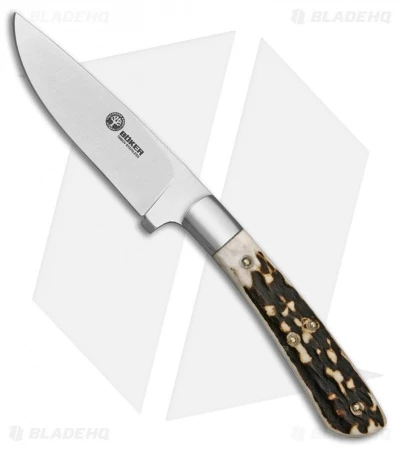 Boker Arbolito Nicker Fixed Blade Knife Stag Horn (3.75" Satin) 02BA736H 1 Boker Arbolito Nicker Fixed Blade Knife Stag Horn (3.75" Satin) 02BA736H