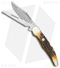 Boker Hunters Duo Lockback Pocket Knife 5.25" Stag 114021S