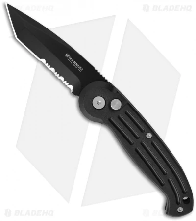 Boker Magnum Tanto Automatic Knife Black (3.25" Black Serr) 01BO018S 1 Boker Magnum Tanto Automatic Knife Black (3.25" Black Serr) 01BO018S