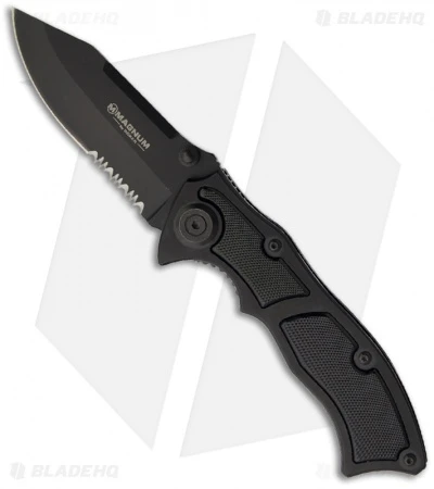 Boker Magnum Stout Liner Lock Knife (3.5" Black Serr) 01MB408 1 Boker Magnum Stout Liner Lock Knife (3.5" Black Serr) 01MB408