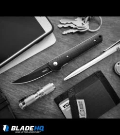 Boker Mini Kwaiken Exclusive Flipper Knife Carbon Fiber (3" Smokewash VG-10) -Boker boker mini kwaiken cf blackwash dl ig