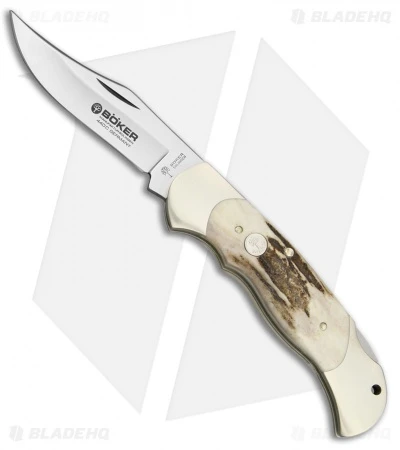 Boker Optima Series Lock Back Pocket Knife Stag (3.625" Satin) 113004ST 1 Boker Optima Series Lock Back Pocket Knife Stag (3.625" Satin) 113004ST
