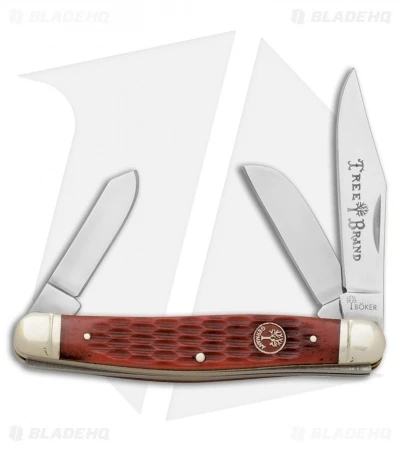 Boker Red Shield Stockman Pocket Knife 4" Red Jigged Bone BK110753 1 Boker Red Shield Stockman Pocket Knife 4" Red Jigged Bone BK110753