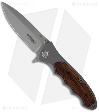 Boker Turbine Pocket Knife W/ Rosewood (3.875" Bead Blast Plain) 110130 1 Boker Turbine Pocket Knife W/ Rosewood (3.875" Bead Blast Plain) 110130